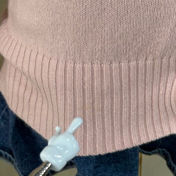 Y2k Pink Argyle Cardigan Sweater Coquette Dolly Dollette Light Academia Preppy M - Picture 7 of 7